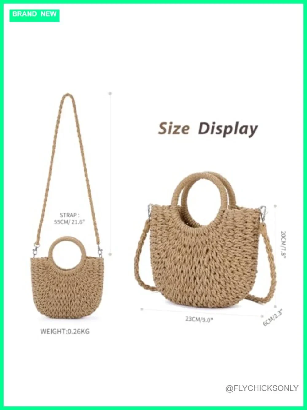 Handmade Straw Crochet Hobo Bag with Top Handle Woven Half Moon Shoulder Tote